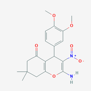 2-amino-4-(3,4-dimethoxyphenyl)-7,7-dimethyl-3-nitro-4,6,7,8-tetrahydro-5H-chromen-5-one