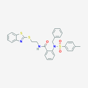 N-[2-(1,3-benzothiazol-2-ylsulfanyl)ethyl]-2-{benzyl[(4-methylphenyl)sulfonyl]amino}benzamide
