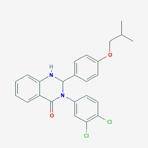 molecular formula C24H22Cl2N2O2 B388301 3-(3,4-dichlorophenyl)-2-(4-isobutoxyphenyl)-2,3-dihydro-4(1H)-quinazolinone 