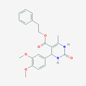 molecular formula C22H24N2O5 B388307 2-Phenylethyl 4-(3,4-dimethoxyphenyl)-6-methyl-2-oxo-1,2,3,4-tetrahydro-5-pyrimidinecarboxylate 