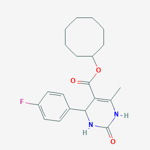 molecular formula C20H25FN2O3 B388310 Cyclooctyl 4-(4-fluorophenyl)-6-methyl-2-oxo-1,2,3,4-tetrahydro-5-pyrimidinecarboxylate 