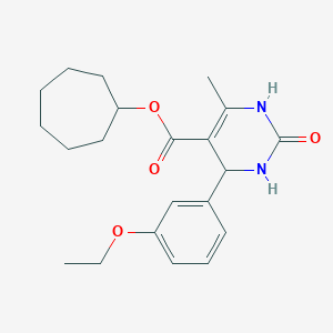 molecular formula C21H28N2O4 B388311 Cycloheptyl 4-(3-ethoxyphenyl)-6-methyl-2-oxo-1,2,3,4-tetrahydro-5-pyrimidinecarboxylate 