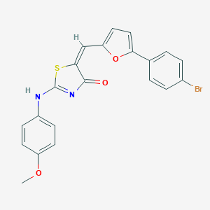 (5E)-5-[[5-(4-bromophenyl)furan-2-yl]methylidene]-2-(4-methoxyanilino)-1,3-thiazol-4-one