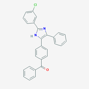 molecular formula C28H19ClN2O B388332 {4-[2-(3-chlorophenyl)-5-phenyl-1H-imidazol-4-yl]phenyl}(phenyl)methanone 
