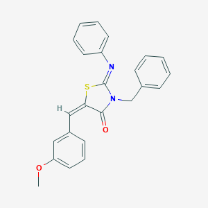molecular formula C24H20N2O2S B388334 3-Benzyl-5-(3-methoxybenzylidene)-2-(phenylimino)-1,3-thiazolidin-4-one 