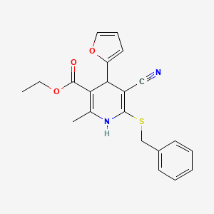 ethyl 6-(benzylthio)-5-cyano-4-(2-furyl)-2-methyl-1,4-dihydro-3-pyridinecarboxylate