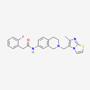 2-(2-fluorophenyl)-N-[2-[(6-methylimidazo[2,1-b][1,3]thiazol-5-yl)methyl]-3,4-dihydro-1H-isoquinolin-7-yl]acetamide