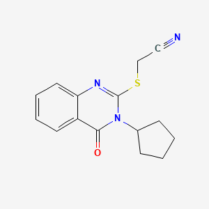 [(3-Cyclopentyl-4-oxo-3,4-dihydroquinazolin-2-yl)sulfanyl]acetonitrile