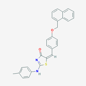 (5E)-2-(4-methylanilino)-5-[[4-(naphthalen-1-ylmethoxy)phenyl]methylidene]-1,3-thiazol-4-one
