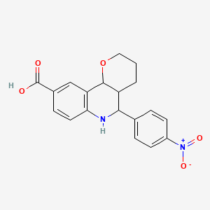 5-(4-nitrophenyl)-3,4,4a,5,6,10b-hexahydro-2H-pyrano[3,2-c]quinoline-9-carboxylic acid