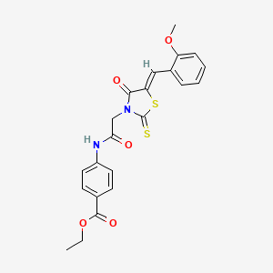 Ethyl 4-(2-{5-[(2-methoxyphenyl)methylene]-4-oxo-2-thioxo-1,3-thiazolidin-3-yl}acetylamino)benzoate