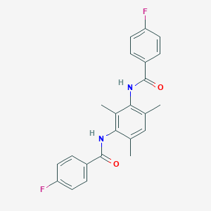 molecular formula C23H20F2N2O2 B388346 4-fluoro-N-{3-[(4-fluorobenzoyl)amino]-2,4,6-trimethylphenyl}benzamide 