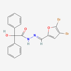 N'-[(E)-(4,5-dibromofuran-2-yl)methylidene]-2-hydroxy-2,2-diphenylacetohydrazide