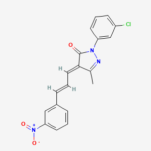 (4E)-2-(3-chlorophenyl)-5-methyl-4-[(E)-3-(3-nitrophenyl)prop-2-enylidene]pyrazol-3-one