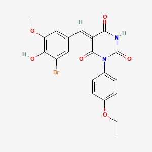 (5Z)-5-(3-bromo-4-hydroxy-5-methoxybenzylidene)-1-(4-ethoxyphenyl)pyrimidine-2,4,6(1H,3H,5H)-trione