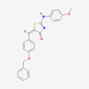 (5E)-2-(4-methoxyanilino)-5-[(4-phenylmethoxyphenyl)methylidene]-1,3-thiazol-4-one