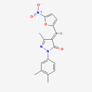 (4E)-2-(3,4-dimethylphenyl)-5-methyl-4-[(5-nitrofuran-2-yl)methylidene]pyrazol-3-one