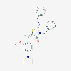 3-Benzyl-2-(benzylimino)-5-[4-(diethylamino)-2-methoxybenzylidene]-1,3-thiazolidin-4-one
