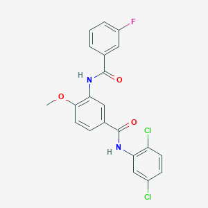 molecular formula C21H15Cl2FN2O3 B3883596 N-(2,5-dichlorophenyl)-3-[(3-fluorobenzoyl)amino]-4-methoxybenzamide 