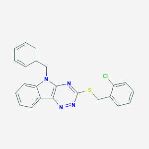 molecular formula C23H17ClN4S B388361 5-benzyl-3-[(2-chlorobenzyl)sulfanyl]-5H-[1,2,4]triazino[5,6-b]indole 