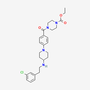 ethyl 4-[4-(4-{[2-(3-chlorophenyl)ethyl]amino}-1-piperidinyl)benzoyl]-1-piperazinecarboxylate