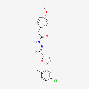 molecular formula C21H19ClN2O3 B3883722 N'-{[5-(5-chloro-2-methylphenyl)-2-furyl]methylene}-2-(4-methoxyphenyl)acetohydrazide 