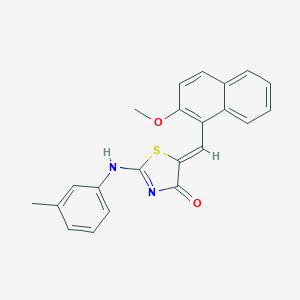 molecular formula C22H18N2O2S B388376 (5Z)-5-[(2-methoxynaphthalen-1-yl)methylidene]-2-(3-methylanilino)-1,3-thiazol-4-one 