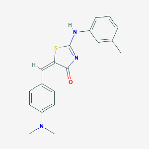 molecular formula C19H19N3OS B388378 (5E)-5-[[4-(dimethylamino)phenyl]methylidene]-2-(3-methylanilino)-1,3-thiazol-4-one 