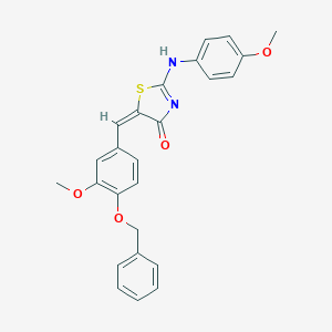 (5E)-2-(4-methoxyanilino)-5-[(3-methoxy-4-phenylmethoxyphenyl)methylidene]-1,3-thiazol-4-one