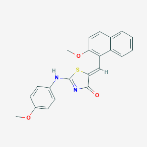 (5Z)-2-(4-methoxyanilino)-5-[(2-methoxynaphthalen-1-yl)methylidene]-1,3-thiazol-4-one