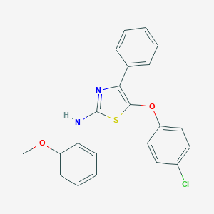 molecular formula C22H17ClN2O2S B388386 5-(4-chlorophenoxy)-N-(2-methoxyphenyl)-4-phenyl-1,3-thiazol-2-amine 
