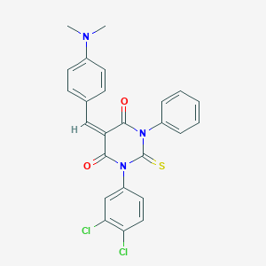 1-(3,4-dichlorophenyl)-5-[4-(dimethylamino)benzylidene]-3-phenyl-2-thioxodihydro-4,6(1H,5H)-pyrimidinedione