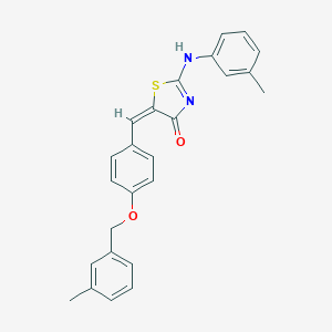 molecular formula C25H22N2O2S B388388 (5E)-2-(3-methylanilino)-5-[[4-[(3-methylphenyl)methoxy]phenyl]methylidene]-1,3-thiazol-4-one 