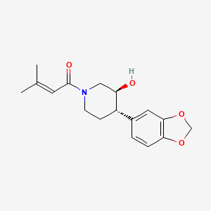 (3S*,4S*)-4-(1,3-benzodioxol-5-yl)-1-(3-methylbut-2-enoyl)piperidin-3-ol