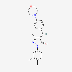 molecular formula C23H25N3O2 B3883899 (4E)-2-(3,4-dimethylphenyl)-5-methyl-4-[(4-morpholin-4-ylphenyl)methylidene]pyrazol-3-one 