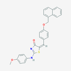 (5E)-2-(4-methoxyanilino)-5-[[4-(naphthalen-1-ylmethoxy)phenyl]methylidene]-1,3-thiazol-4-one