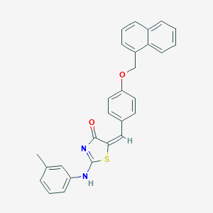 (5E)-2-(3-methylanilino)-5-[[4-(naphthalen-1-ylmethoxy)phenyl]methylidene]-1,3-thiazol-4-one
