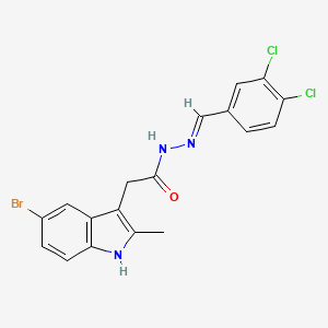 2-(5-bromo-2-methyl-1H-indol-3-yl)-N'-(3,4-dichlorobenzylidene)acetohydrazide