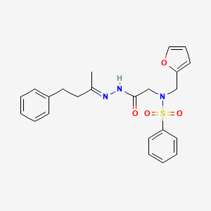 N-(2-furylmethyl)-N-{2-[2-(1-methyl-3-phenylpropylidene)hydrazino]-2-oxoethyl}benzenesulfonamide