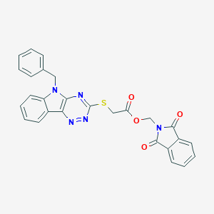 (1,3-dioxo-1,3-dihydro-2H-isoindol-2-yl)methyl [(5-benzyl-5H-[1,2,4]triazino[5,6-b]indol-3-yl)sulfanyl]acetate
