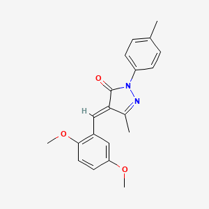 (4E)-4-[(2,5-dimethoxyphenyl)methylidene]-5-methyl-2-(4-methylphenyl)pyrazol-3-one