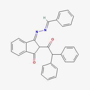 molecular formula C30H22N2O2 B3884001 (3E)-3-[(2E)-benzylidenehydrazinylidene]-2-(diphenylacetyl)-2,3-dihydro-1H-inden-1-one 