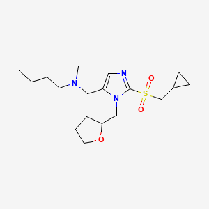 N-[[2-(cyclopropylmethylsulfonyl)-3-(oxolan-2-ylmethyl)imidazol-4-yl]methyl]-N-methylbutan-1-amine