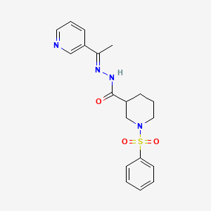 molecular formula C19H22N4O3S B3884049 1-(phenylsulfonyl)-N'-[1-(3-pyridinyl)ethylidene]-3-piperidinecarbohydrazide 