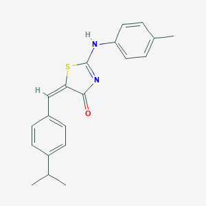 molecular formula C20H20N2OS B388405 (5E)-2-(4-methylanilino)-5-[(4-propan-2-ylphenyl)methylidene]-1,3-thiazol-4-one 