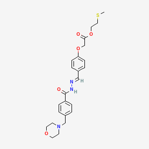 molecular formula C24H29N3O5S B3884053 2-(methylthio)ethyl (4-{2-[4-(4-morpholinylmethyl)benzoyl]carbonohydrazonoyl}phenoxy)acetate 