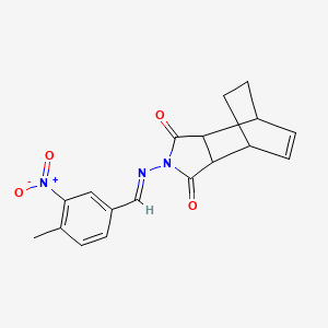 molecular formula C18H17N3O4 B3884112 2-{[(E)-(4-methyl-3-nitrophenyl)methylidene]amino}-3a,4,7,7a-tetrahydro-1H-4,7-ethanoisoindole-1,3(2H)-dione 