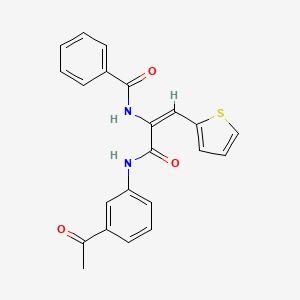 molecular formula C22H18N2O3S B3884129 N-[(E)-3-(3-acetylanilino)-3-oxo-1-thiophen-2-ylprop-1-en-2-yl]benzamide 