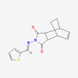 molecular formula C15H14N2O2S B3884143 2-{[(E)-2-THIENYLMETHYLENE]AMINO}-3A,4,7,7A-TETRAHYDRO-1H-4,7-ETHANOISOINDOLE-1,3(2H)-DIONE 