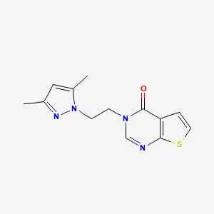 molecular formula C13H14N4OS B3884165 3-[2-(3,5-Dimethylpyrazol-1-yl)ethyl]thieno[2,3-d]pyrimidin-4-one 